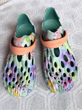 Merrell Hydro Moc Botanist Floral Water Shoes Clogs Women’s US9 Green Like New